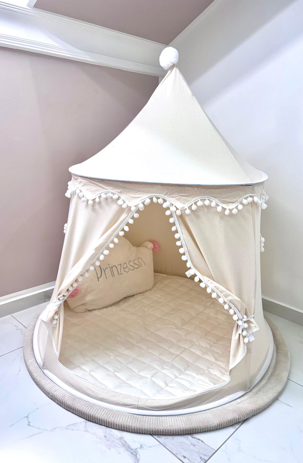 Lionherz Castello tenda gioco bimbi cotone crema con accessori