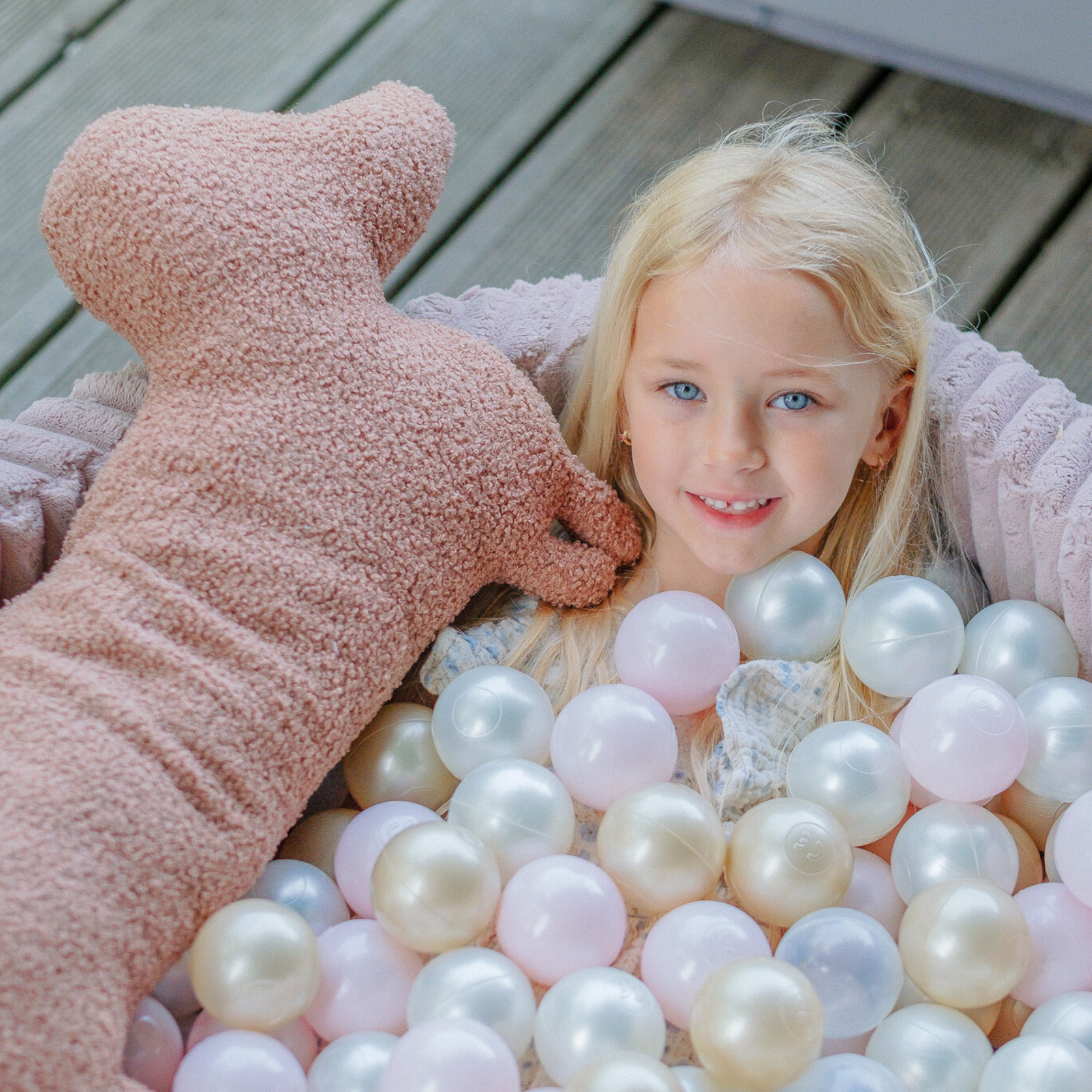 LIONHERZ Fluffy Pool Piscina Palline 90x30cm Rosa Senza Palline