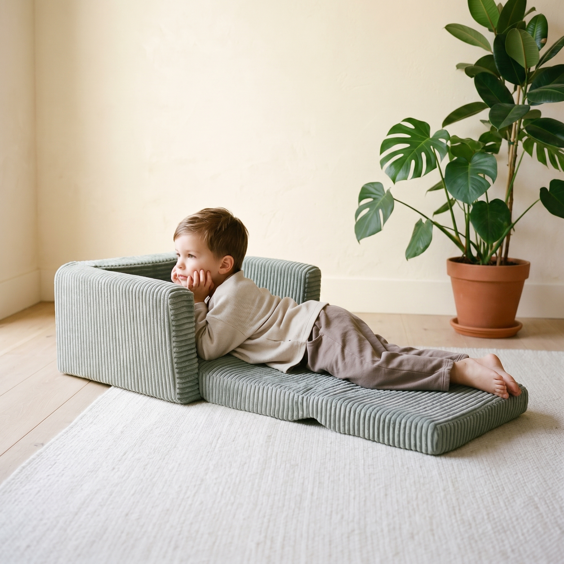 LIONHERZ Comfort Cubie poltrona bambini Salvia cord 2in1
