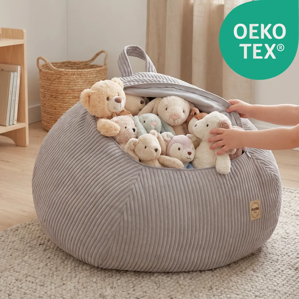 Lionherz Toy Nest pouf contenitore Mini cord taupe