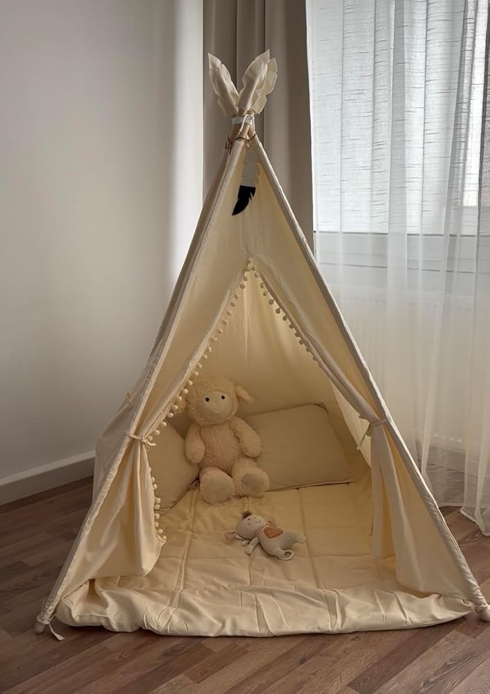 Lionherz Tipi-Decke Tappeto Tenda 120x120 cm Crema
