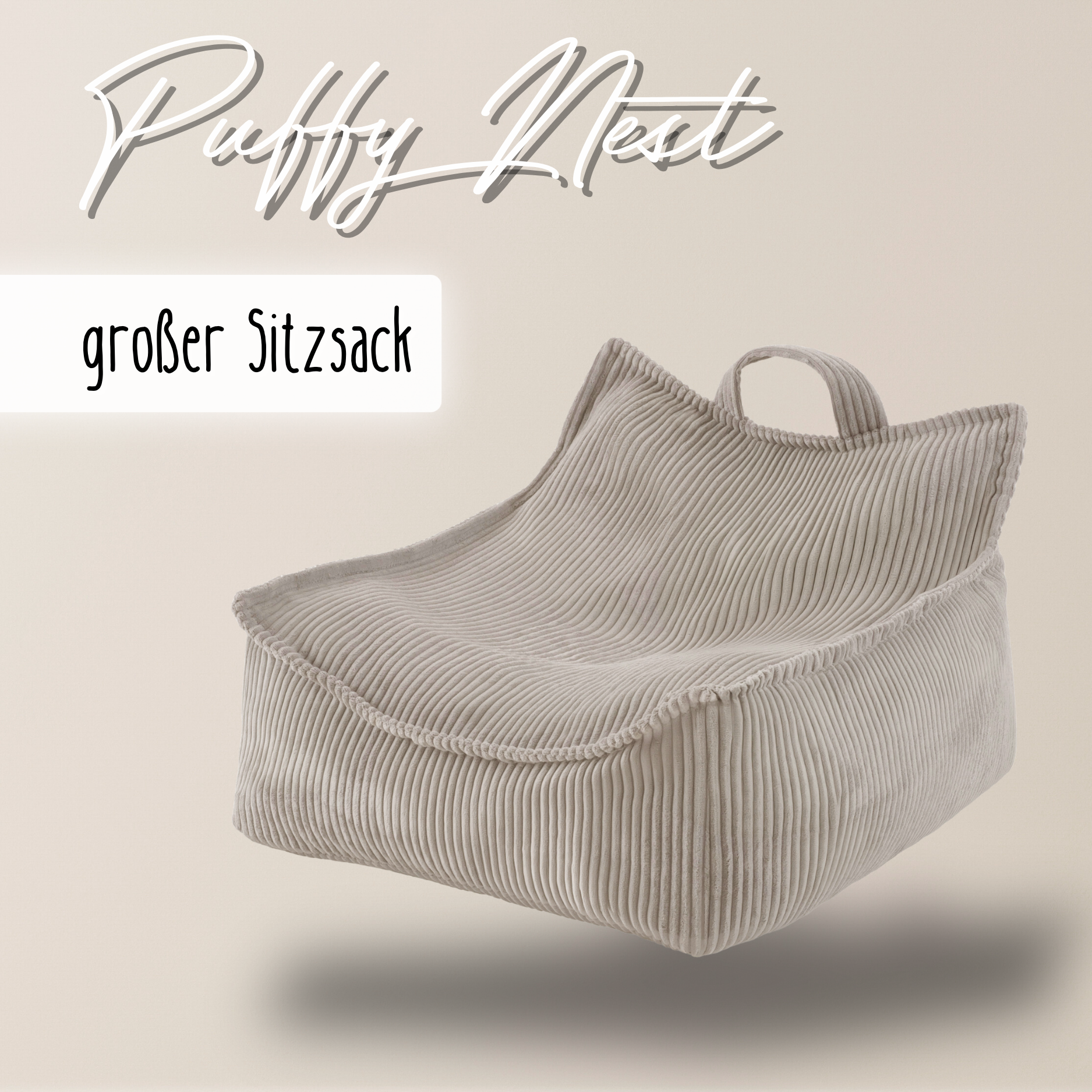 Lionherz Puffy Nest pouf bambini taupe 67x77x50 corda