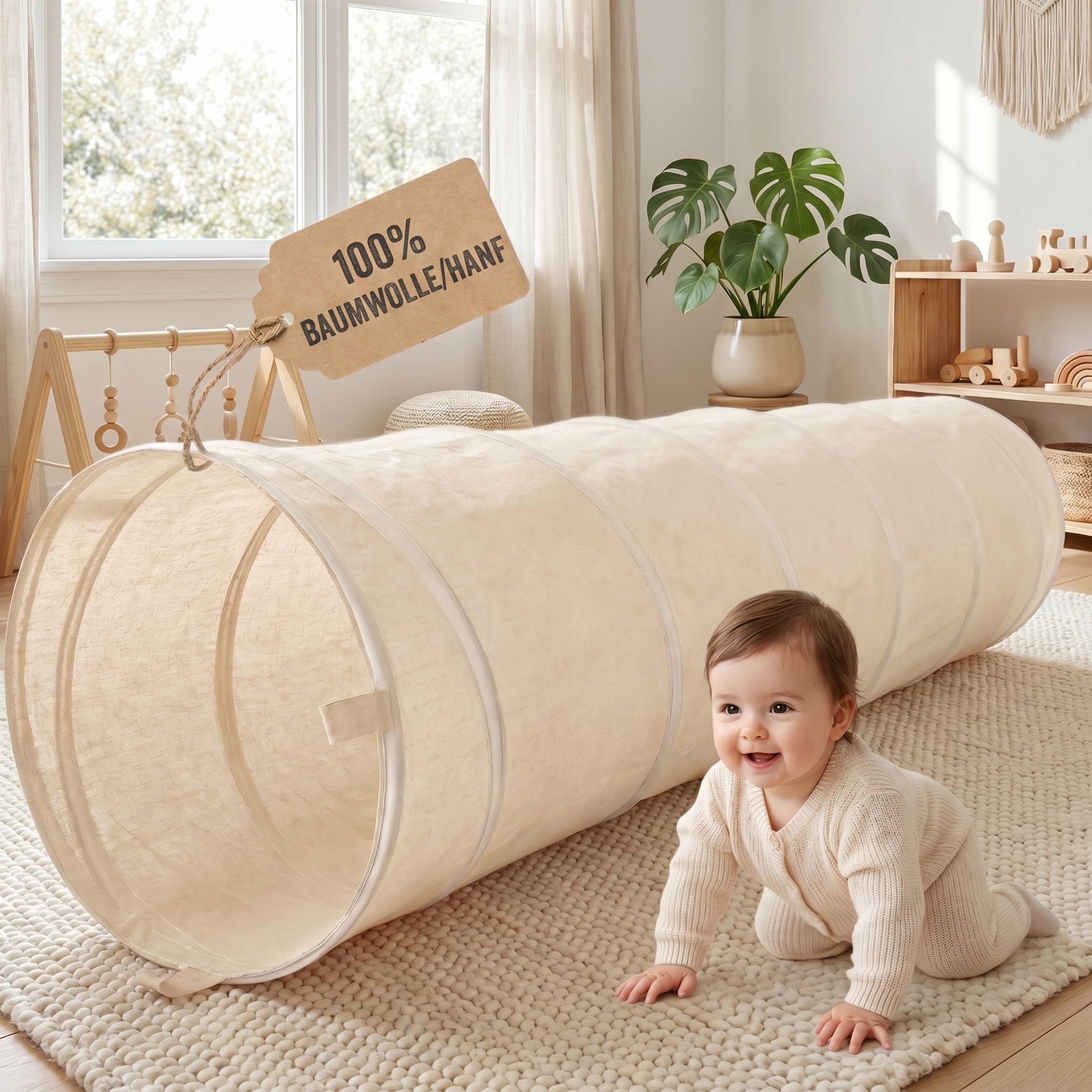 Lionherz Spieltunnel 180x46 tunnel gioco cotone crema