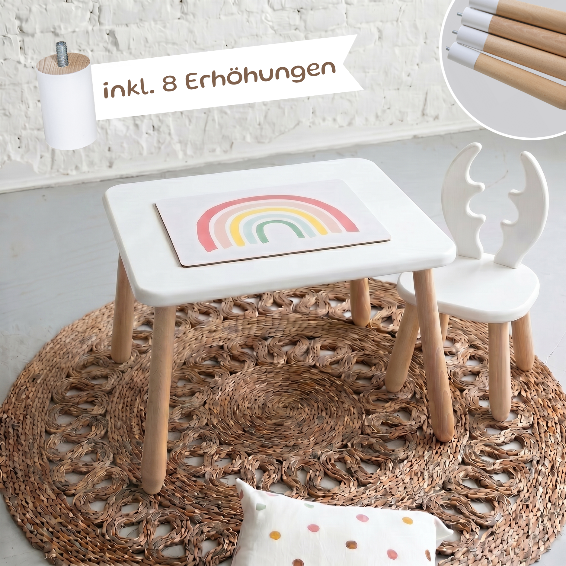 Lionherz Solo Deer set tavolo e sedia faggio 1-5 anni