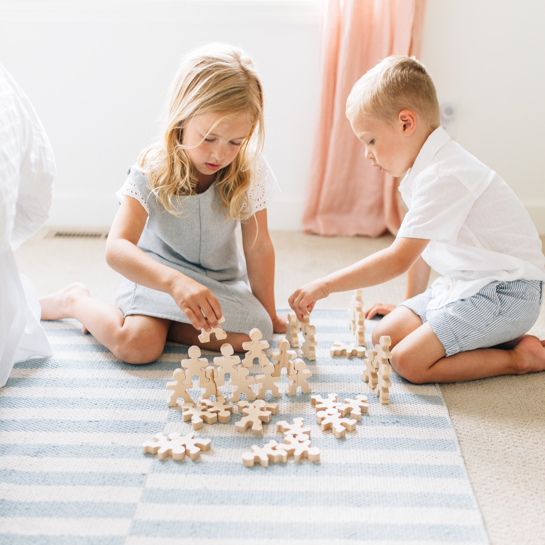 Lionherz Flockmen omini legno Montessori 16 pezzi naturali