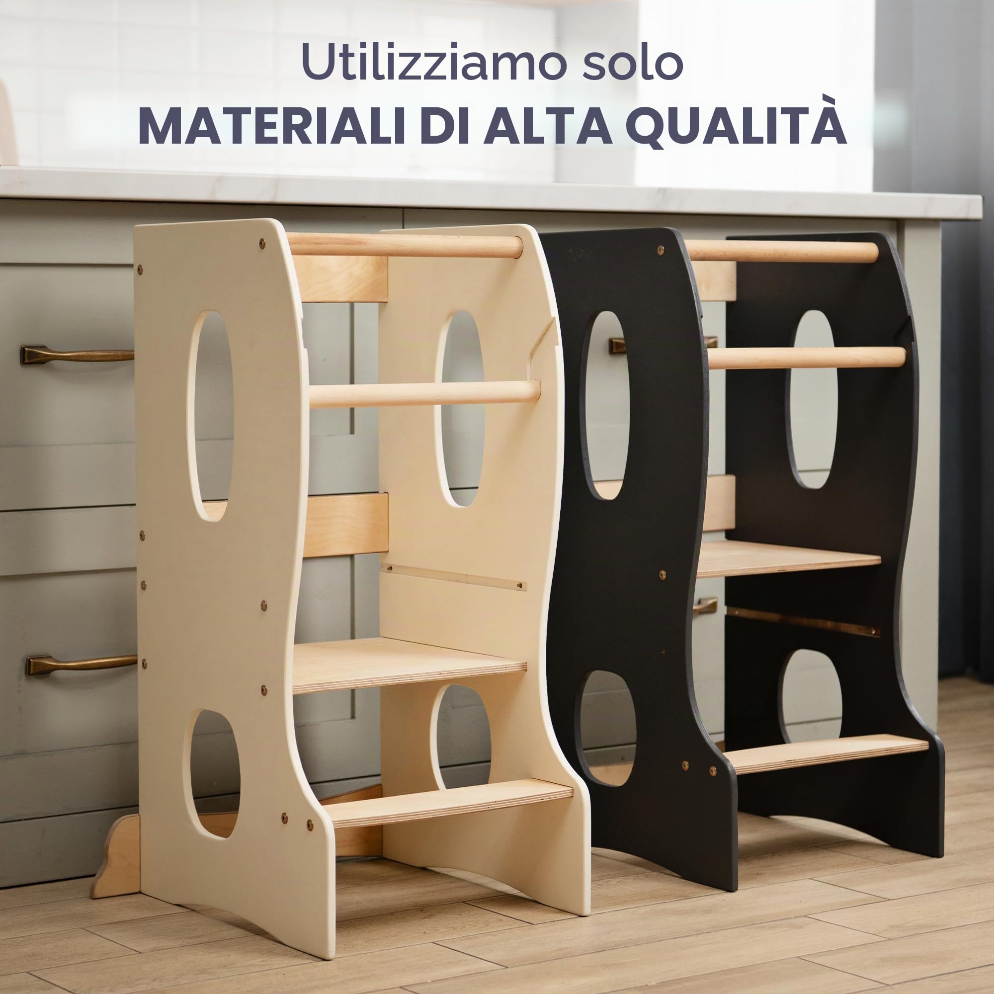 Goodevas Torre di Apprendimento Montessori legno pieghevole graphite