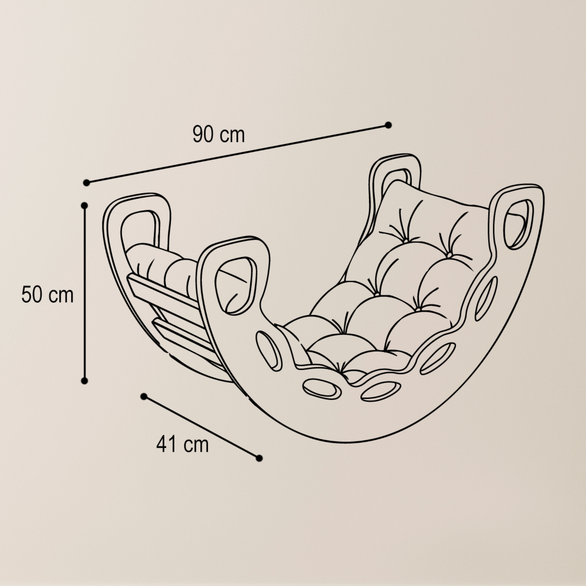 Lionherz Big Rocker 3in1 dondolo beige 90x41x50 con rampa
