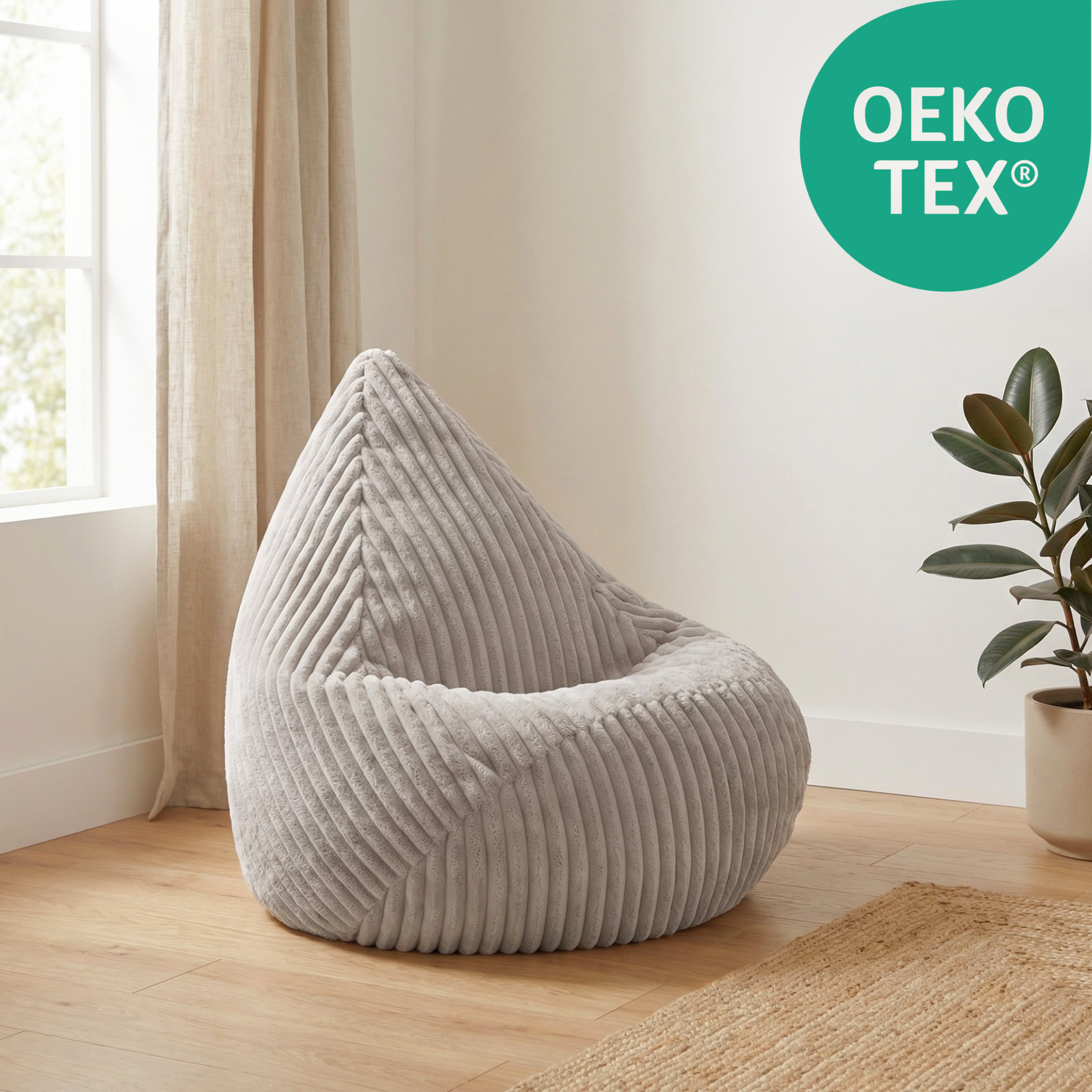 Lionherz Fluffy Cloud pouf bambino 80x85cm platino morbido