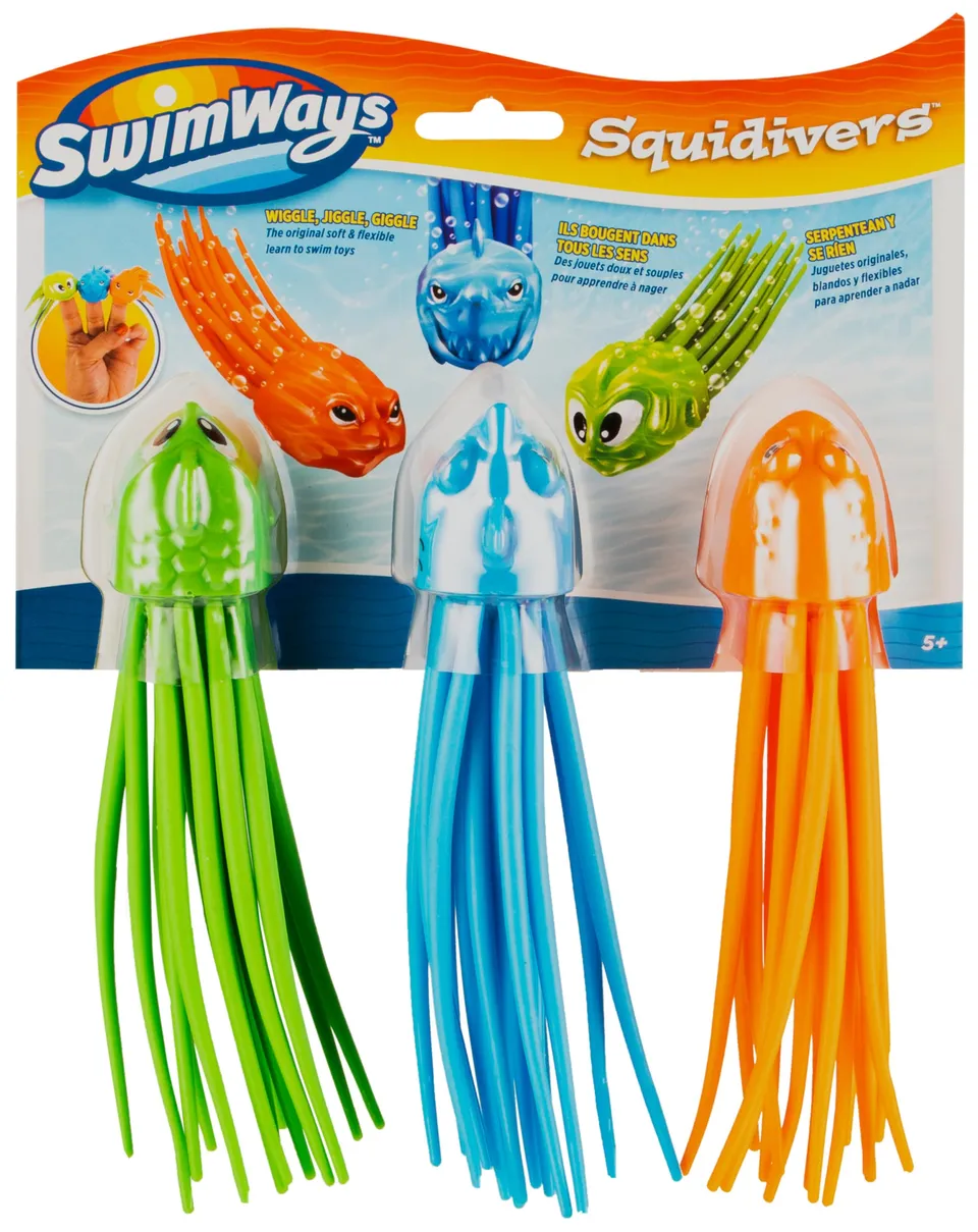 Swimways SquiDivers 6046822 Calamari Subacquei 3 Pezzi Morbidi