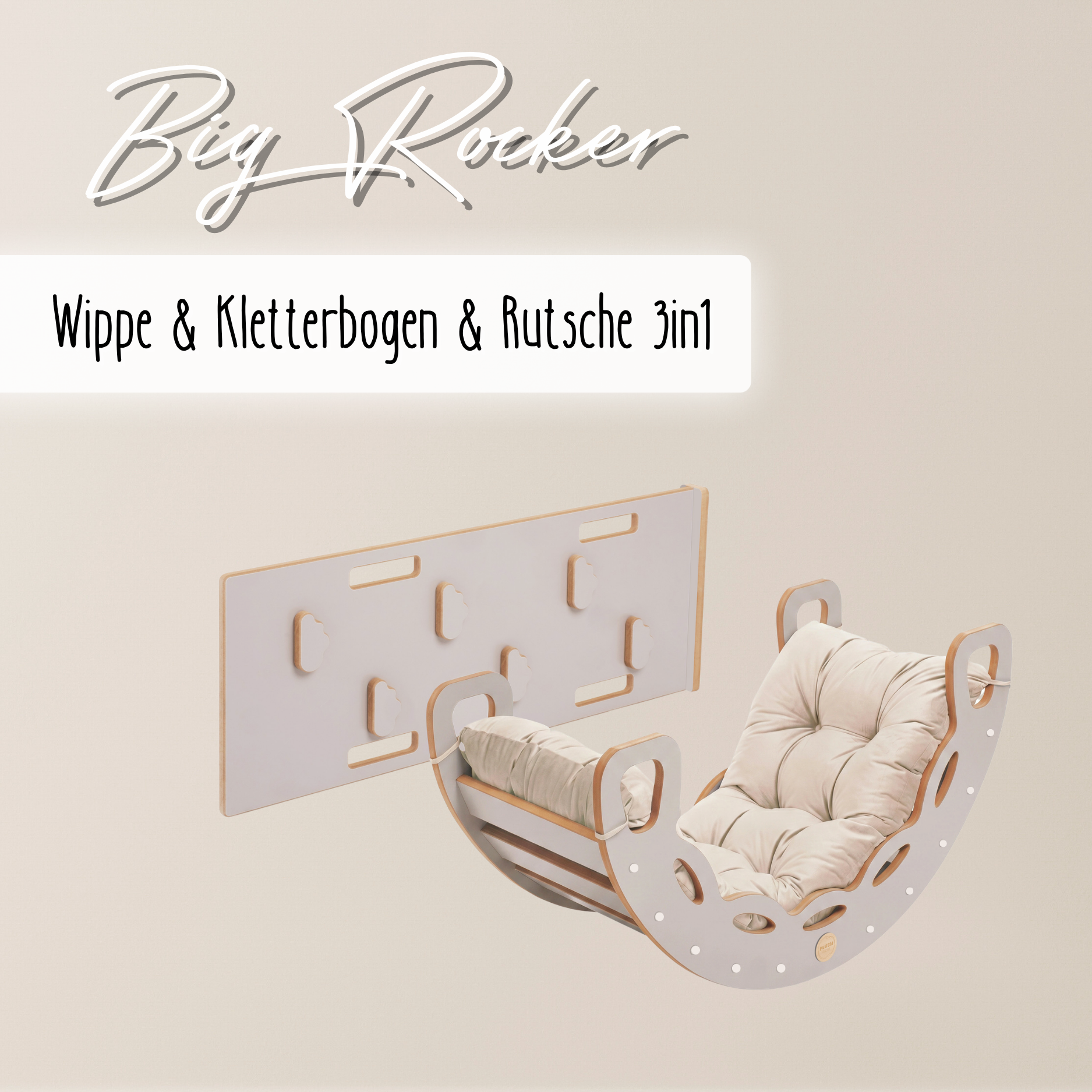 Lionherz Big Rocker 3in1 dondolo beige 90x41x50 con rampa