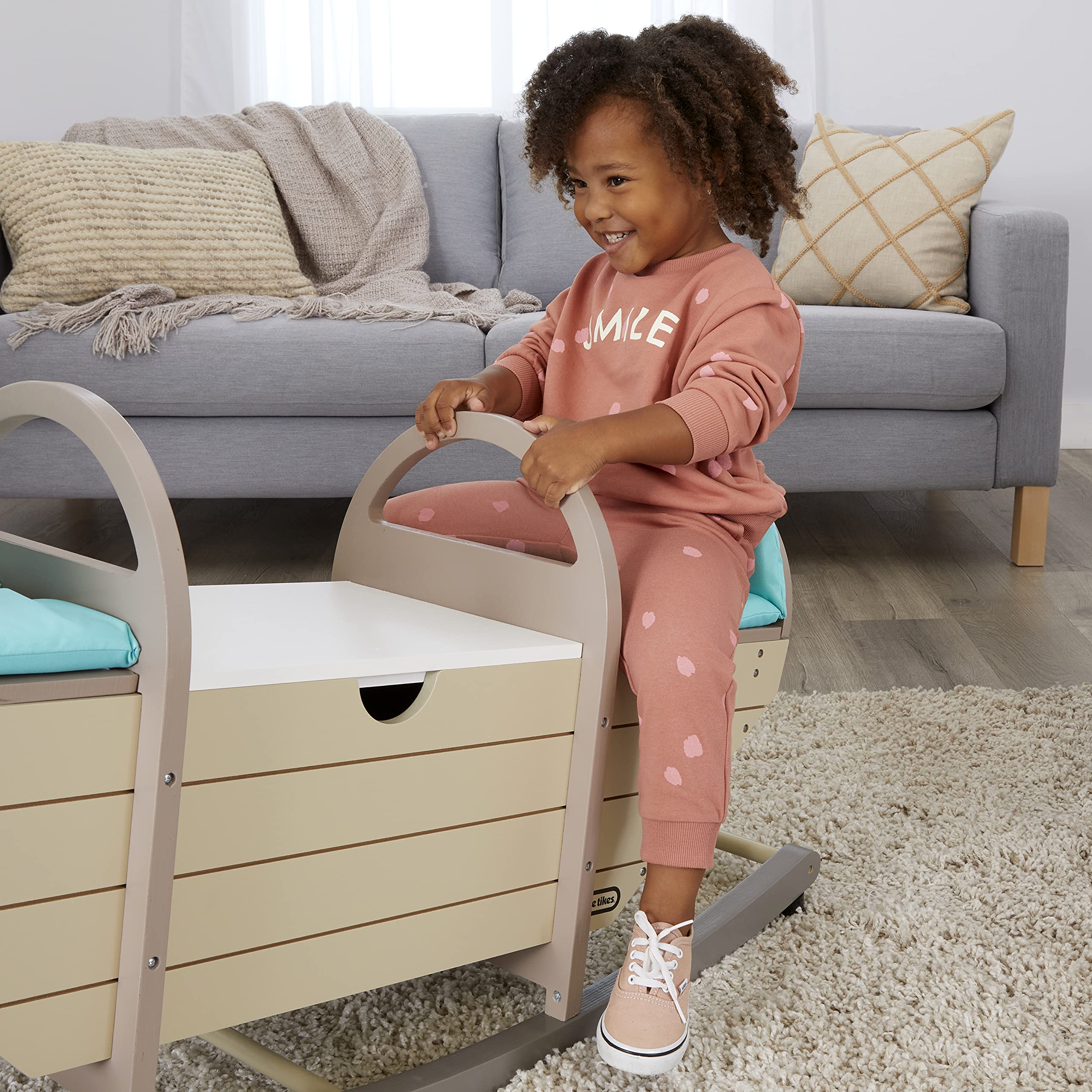 Little Tikes Dondolo Cavalcabile Legno con Panca 2-5 Anni