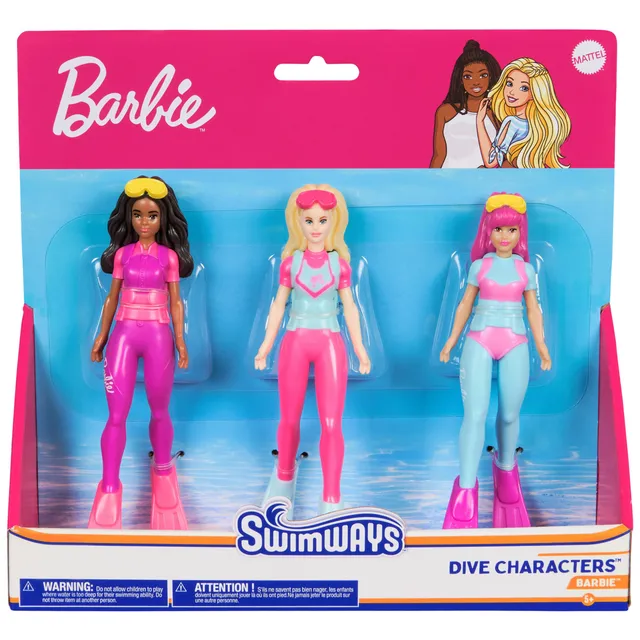 Swimways Barbie Dive Characters bastoncini piscina 3 pezzi 5 anni