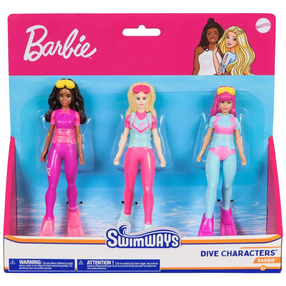 Swimways Barbie Dive Characters bastoncini piscina 3 pezzi 5 anni
