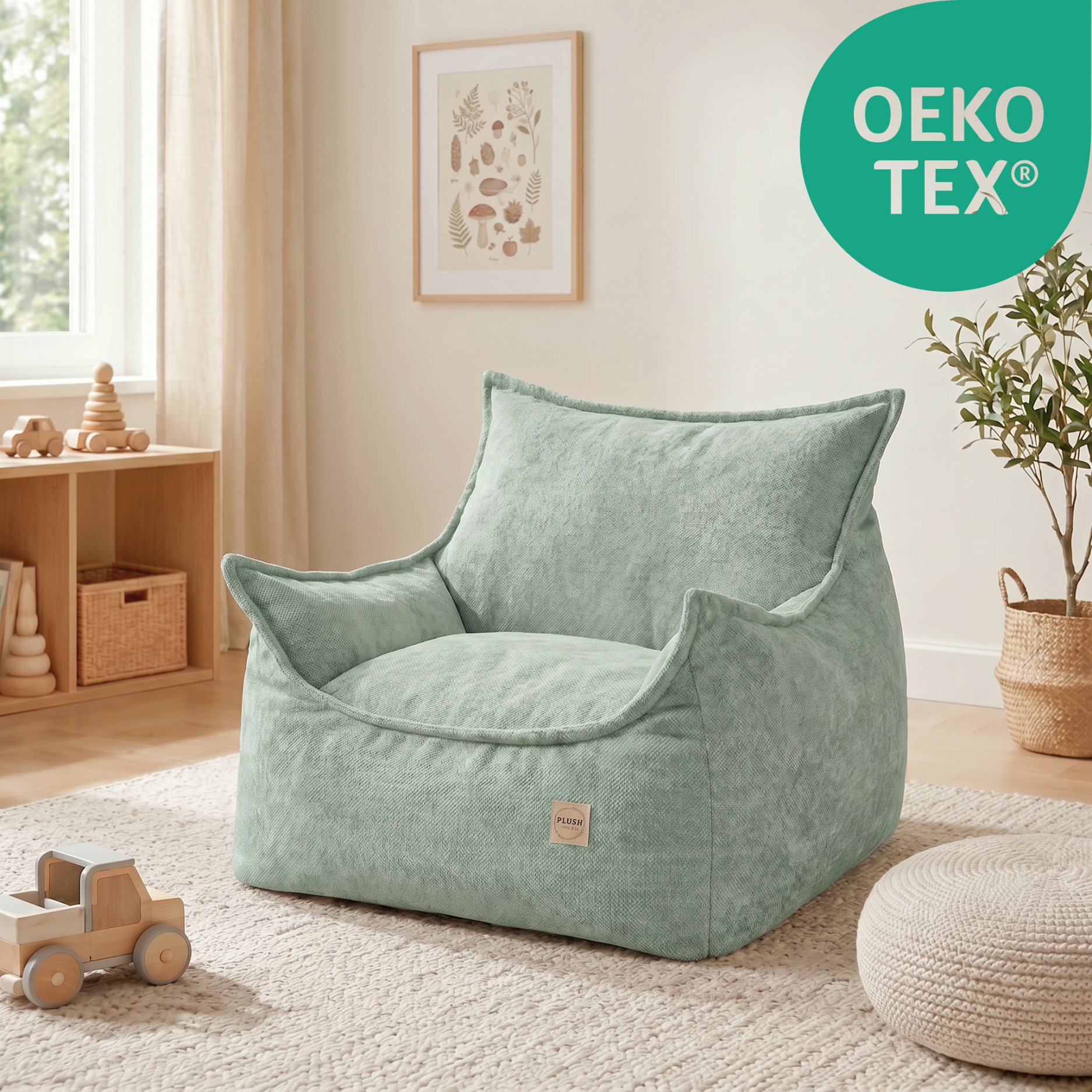 Lionherz Chenille Throne poltrona bambini 80x73x58 beige chenille