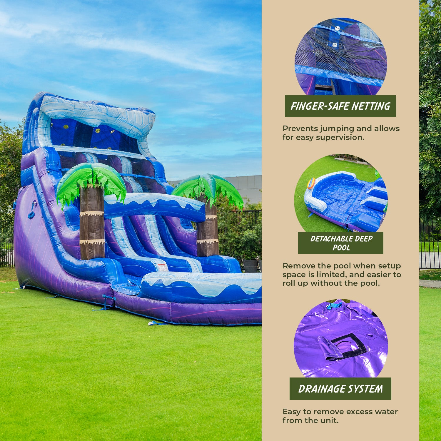Xjump Surf Beach 17FT scivolo acquatico gonfiabile doppia