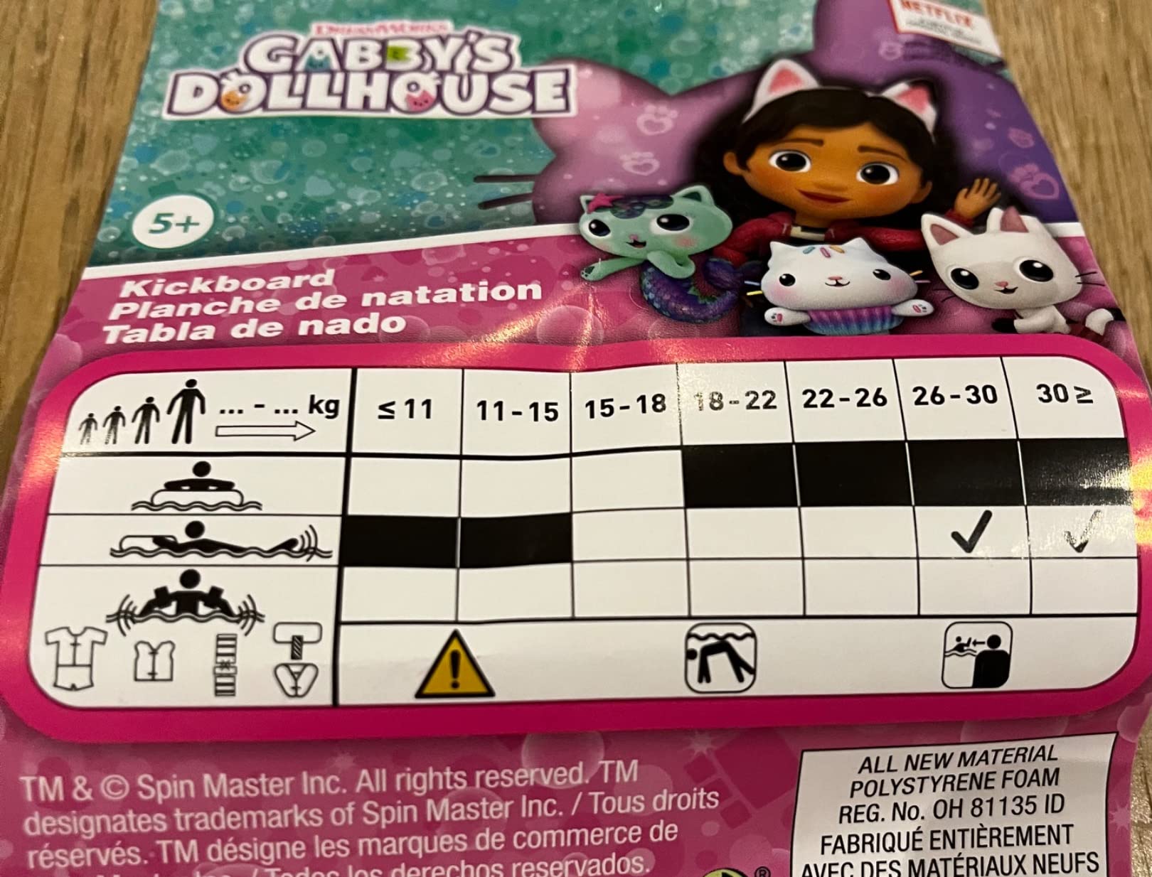 SwimWays First Paddle Gabby's Dollhouse tavoletta nuoto schiuma