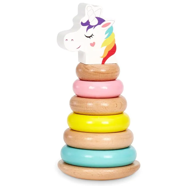 Little Tikes Unicorno Torre Impilabile Legno 8 Forme Coordinazione
