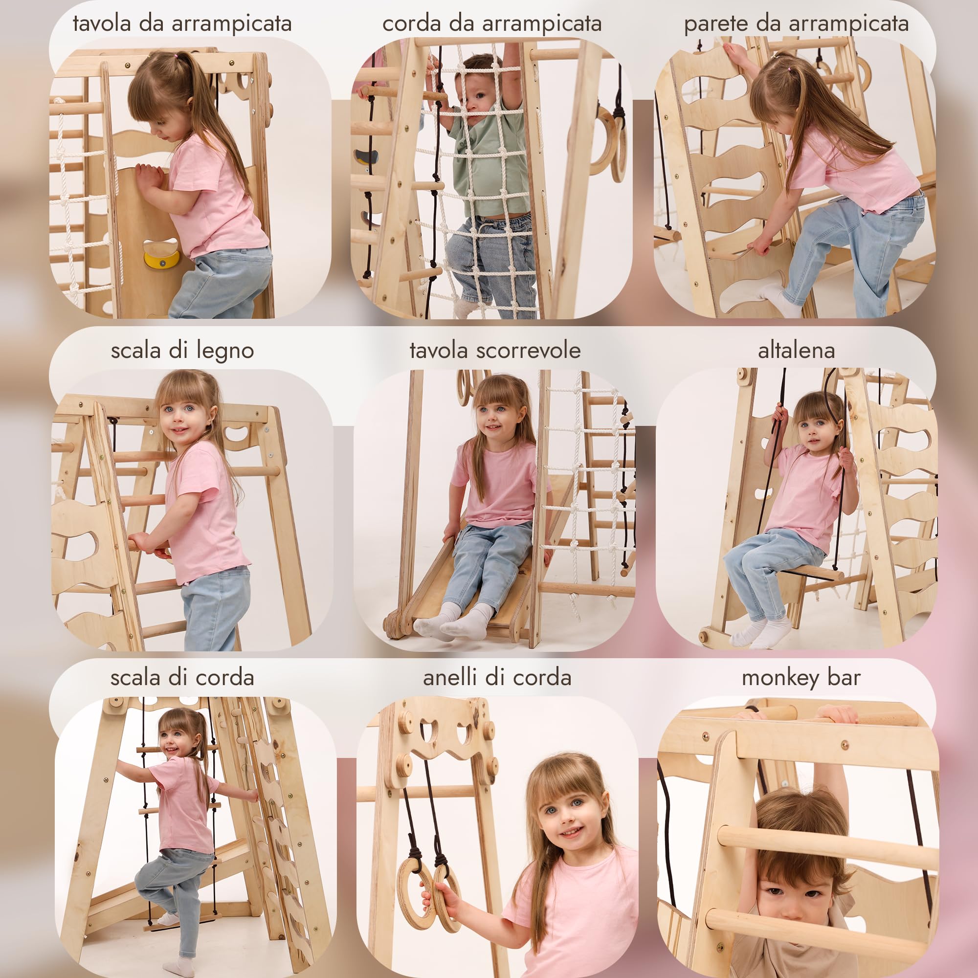 Goodevas Palestrina arrampicata bambini Mini Area giochi legno