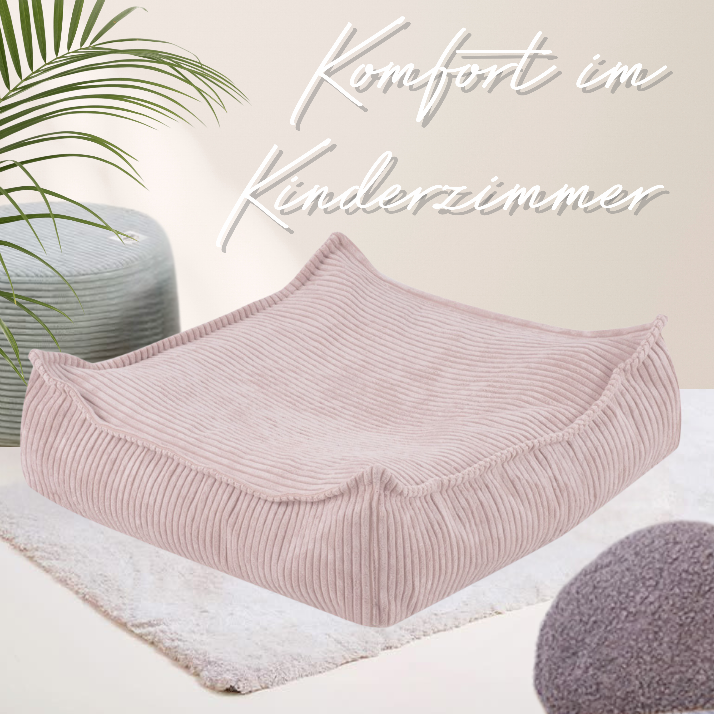 Lionherz Snuggy Puff pouf bambini 60x60x20 cord rosa