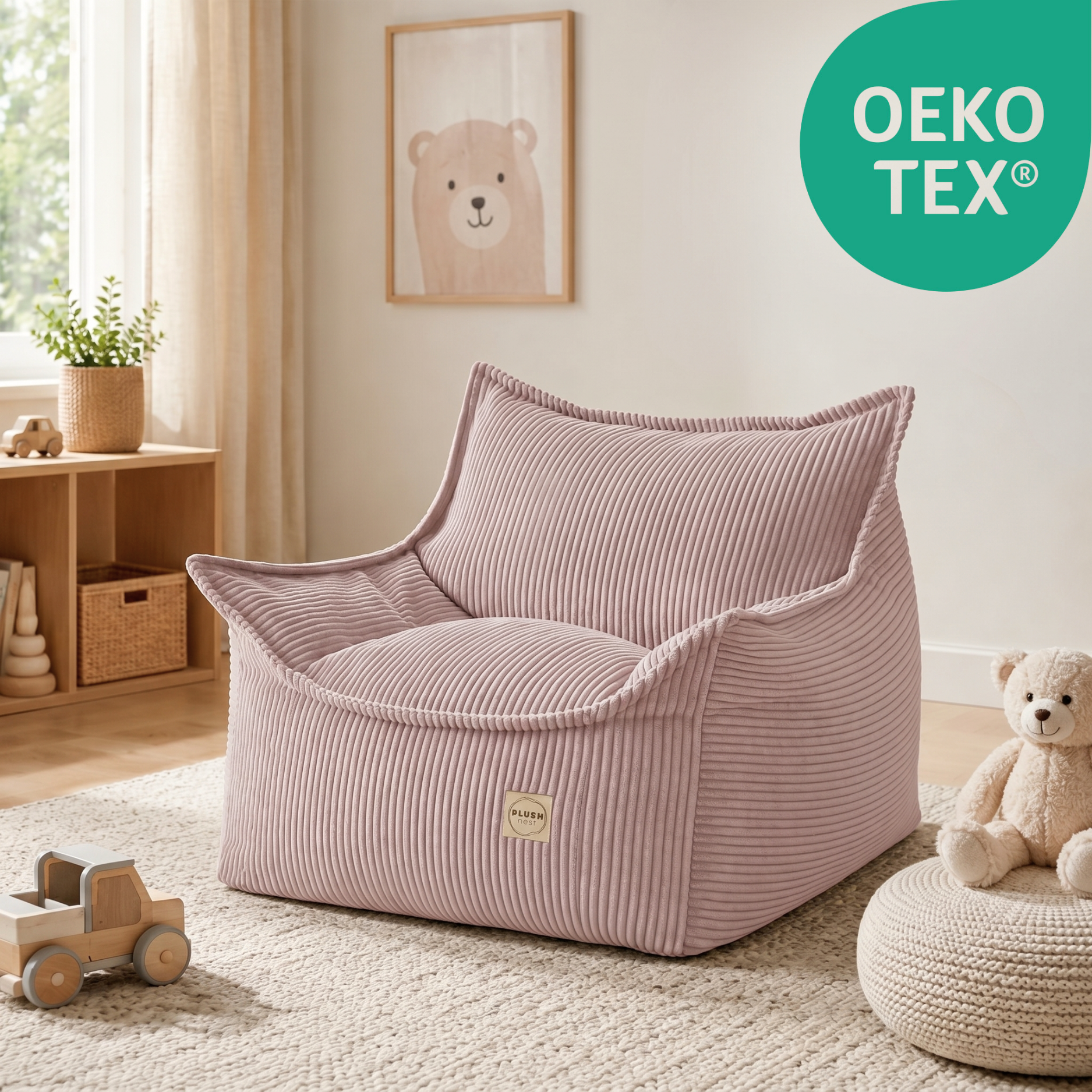 LIONHERZ Cordy Throne Poltrona Bambini Taupe 80x73x58cm Cord