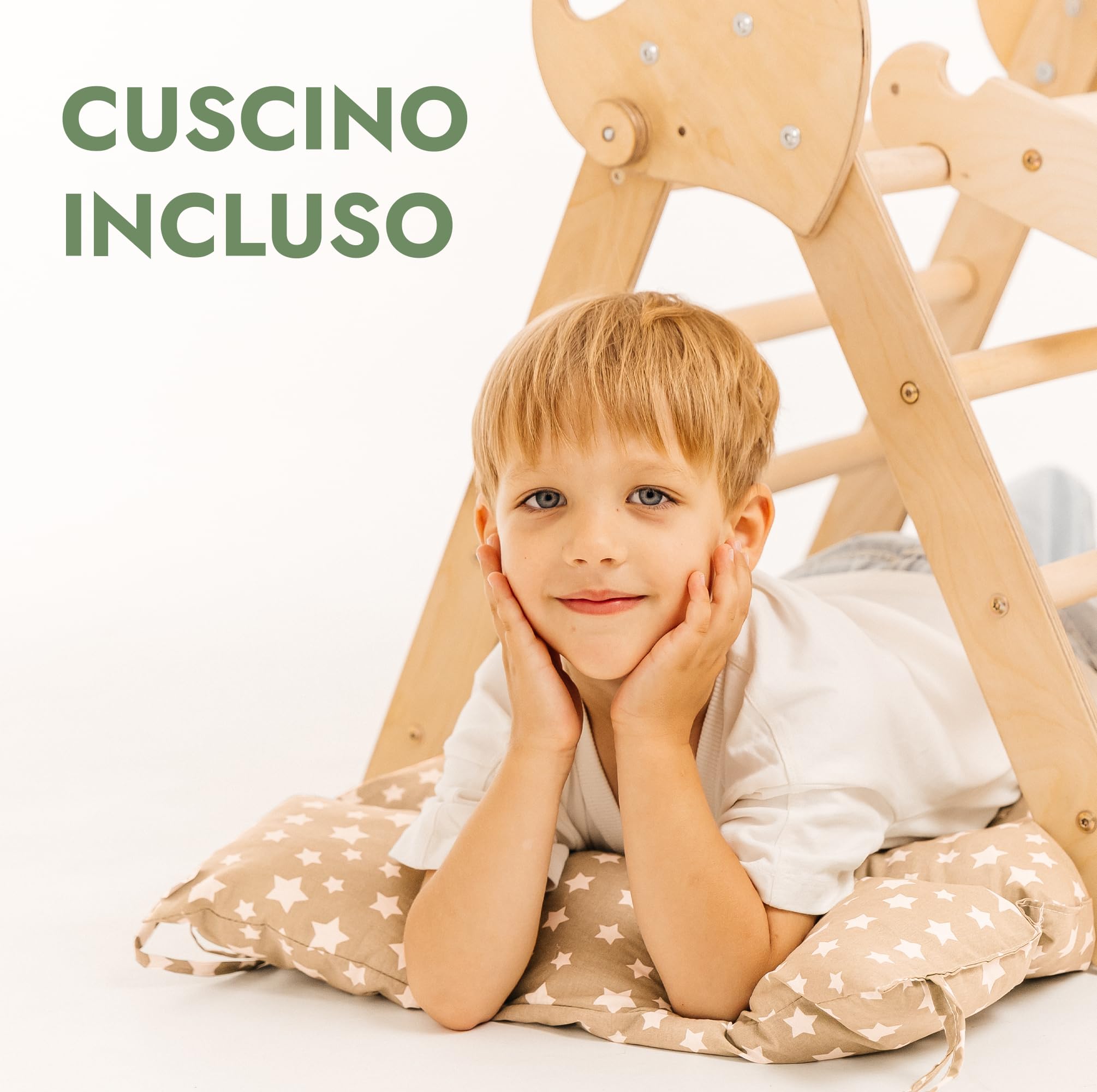 Goodevas Set Montessori triangolo arrampicata 5 in 1 beige