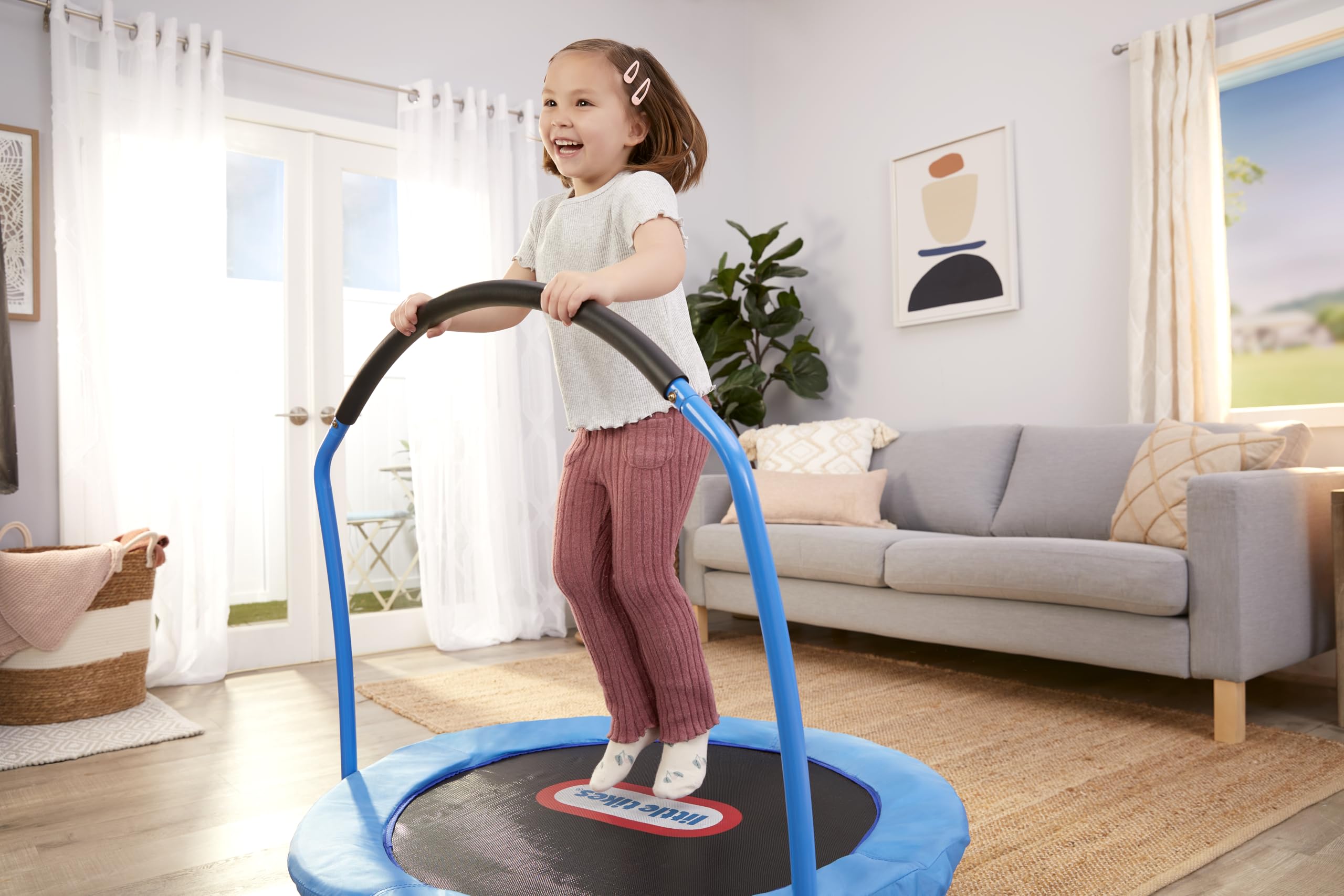 Little Tikes Active Play Trampolino 3 Piedi con Barra da Interno