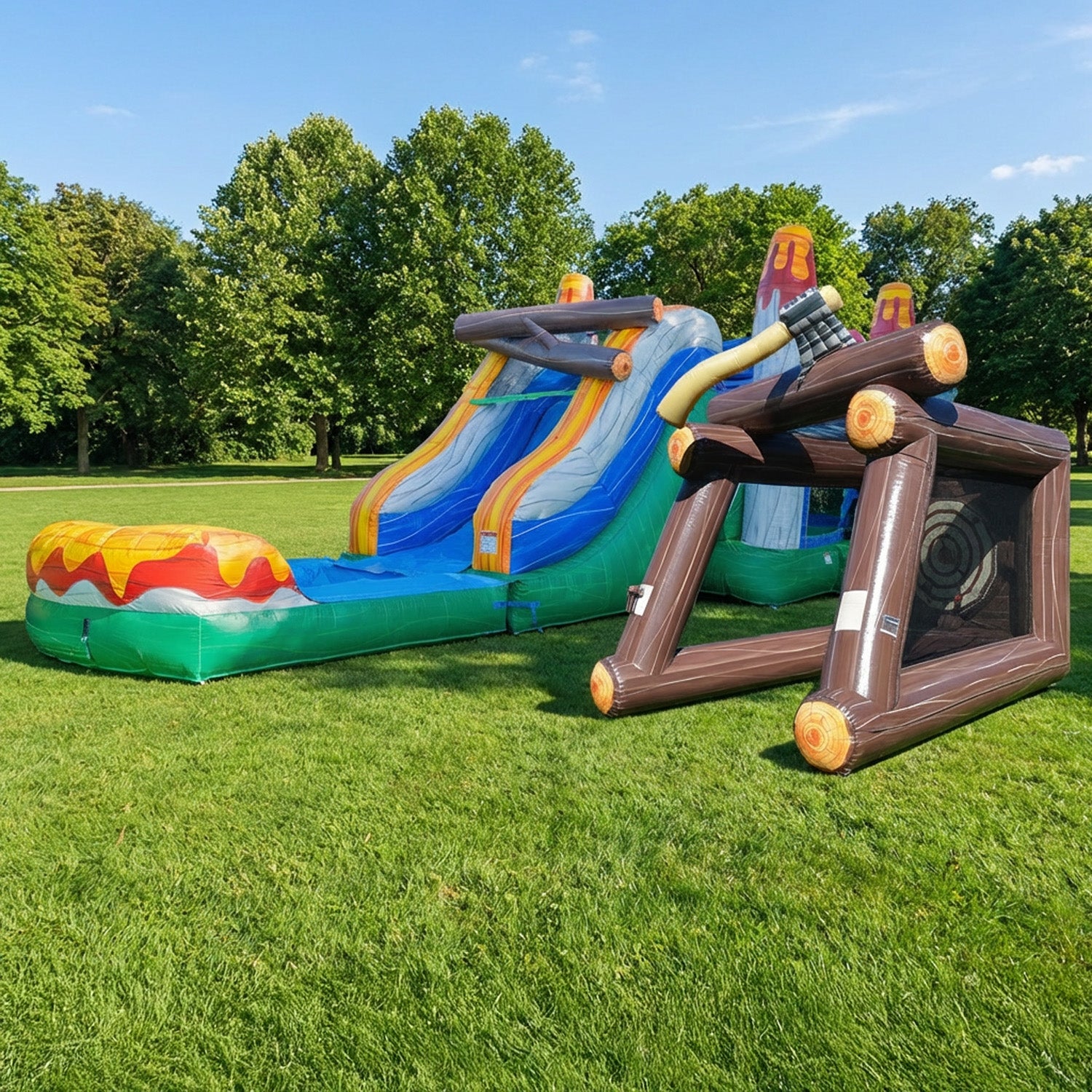 XJUMP Bundles Dinosaur Hunting castello gonfiabile con scivolo