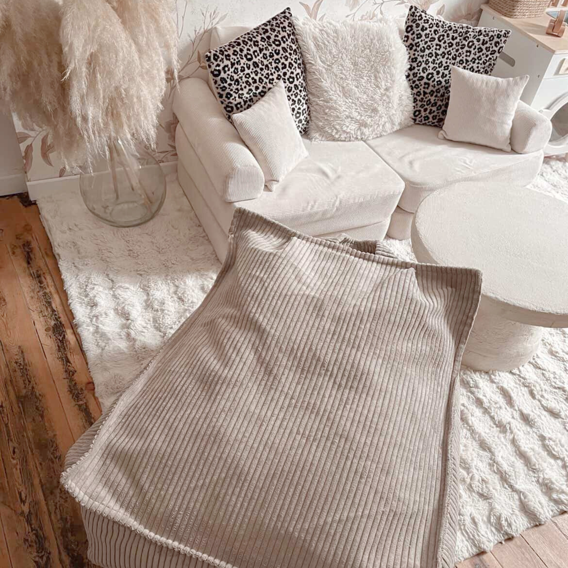 Lionherz Puffy Nest pouf bambini taupe 67x77x50 corda