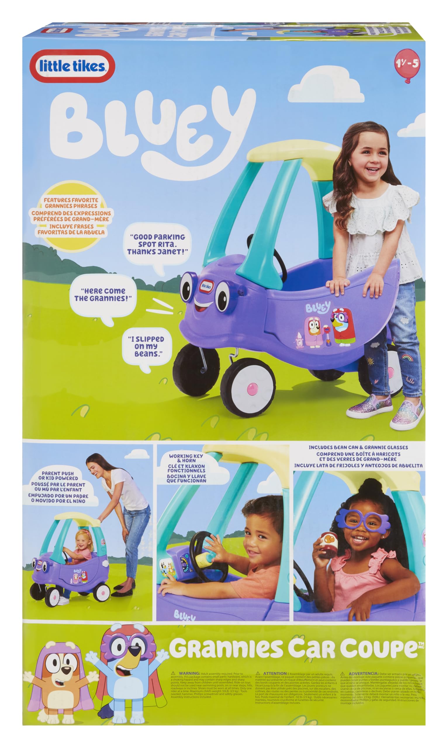 Little Tikes Bluey Grannies Car macchinina cavalcabile con suoni