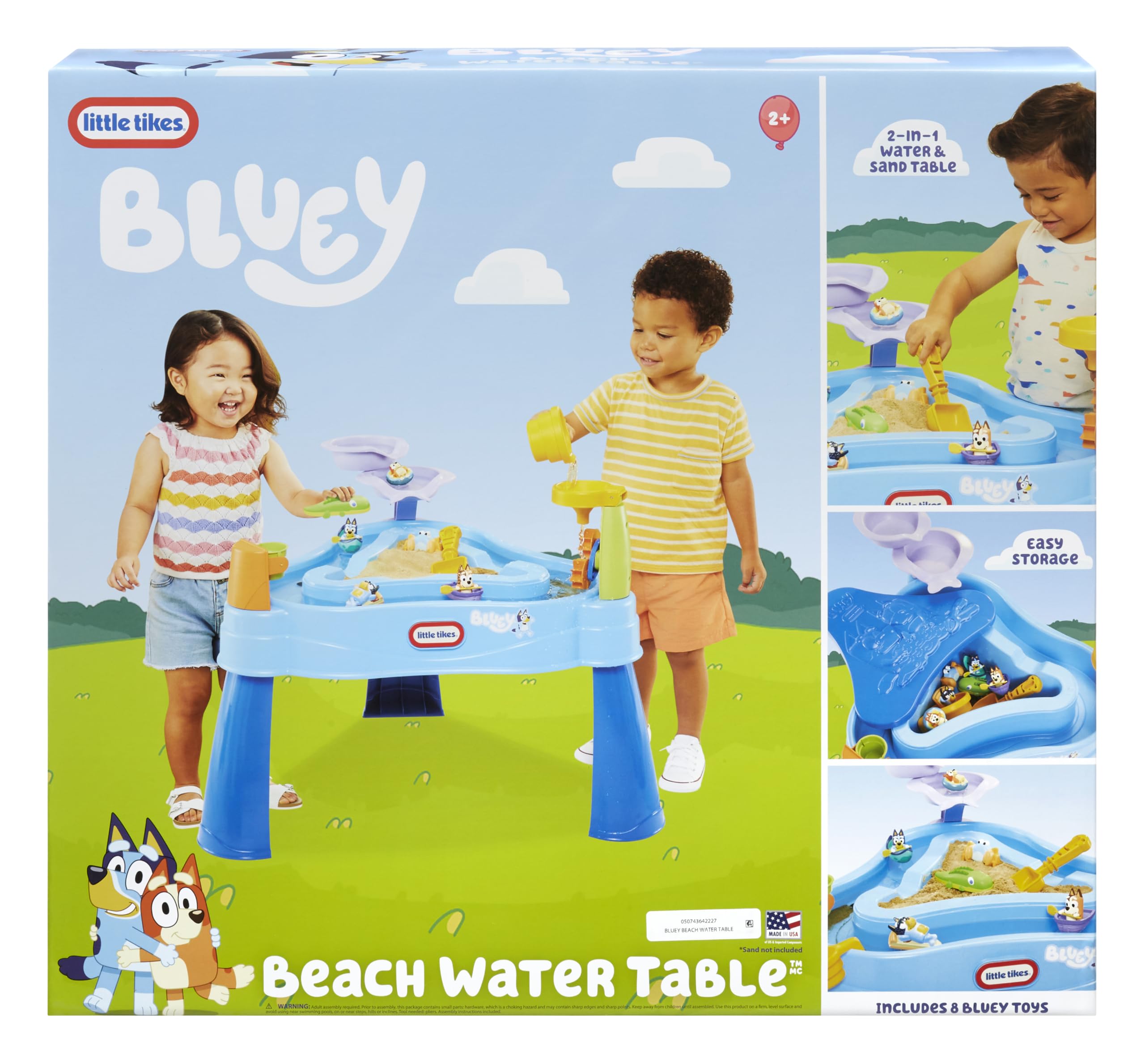 Little Tikes Bluey Beach tavolo acqua 6 accessori 1-6 anni