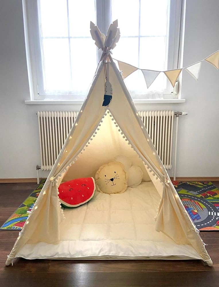 Lionherz Tipi tenda bambini cotone set base crema