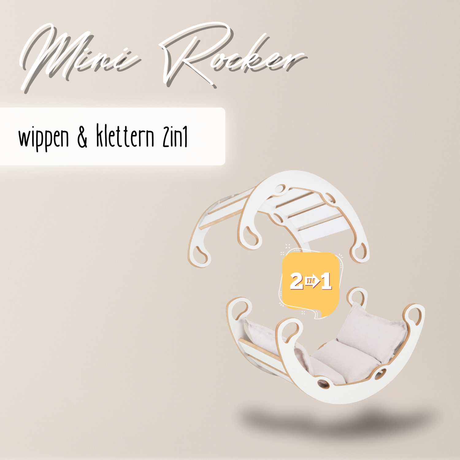 Lionherz Mini Rocker 2in1 dondolo crema 75x39x40 cuscino