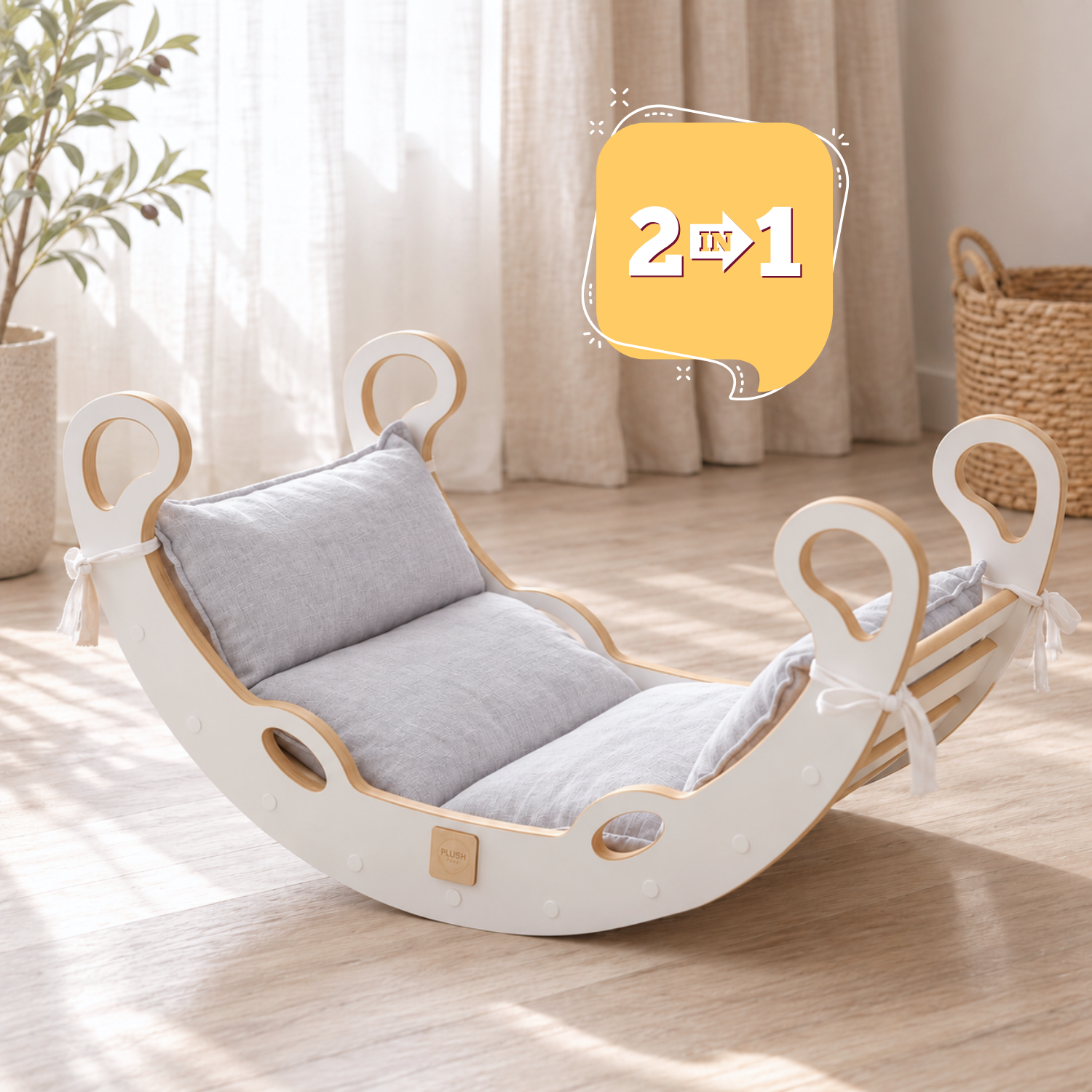 Lionherz Mini Rocker 2in1 dondolo crema 75x39x40 cuscino