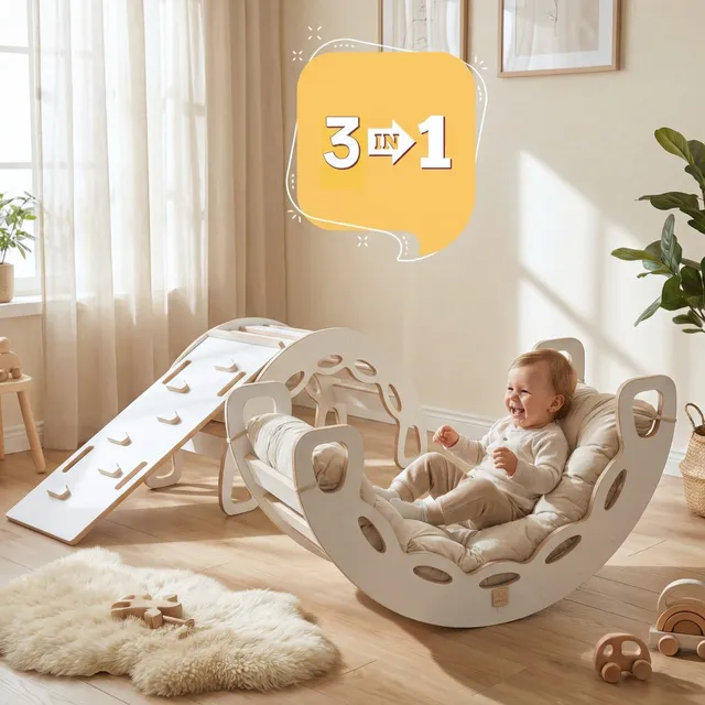 Lionherz Big Rocker 3in1 Dondolo Legno Bianco 90 cm