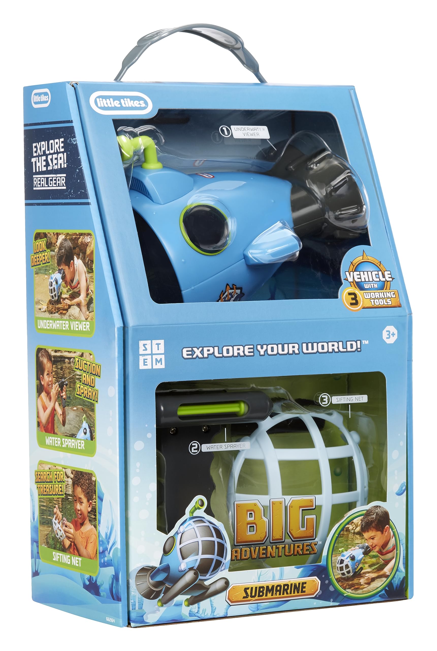 Little Tikes Big Adventures sottomarino gioco acqua con spruzzo 3 m