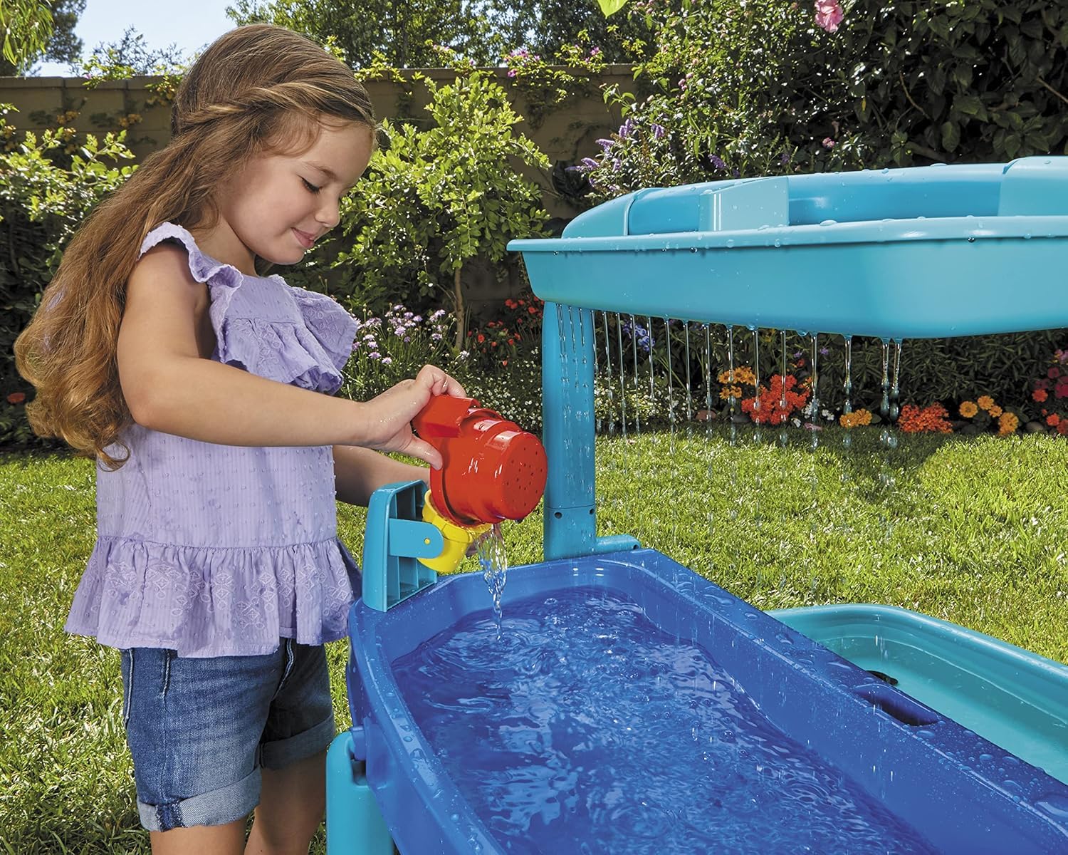 Little Tikes Easy Store tavolino acqua pieghevole con accessori