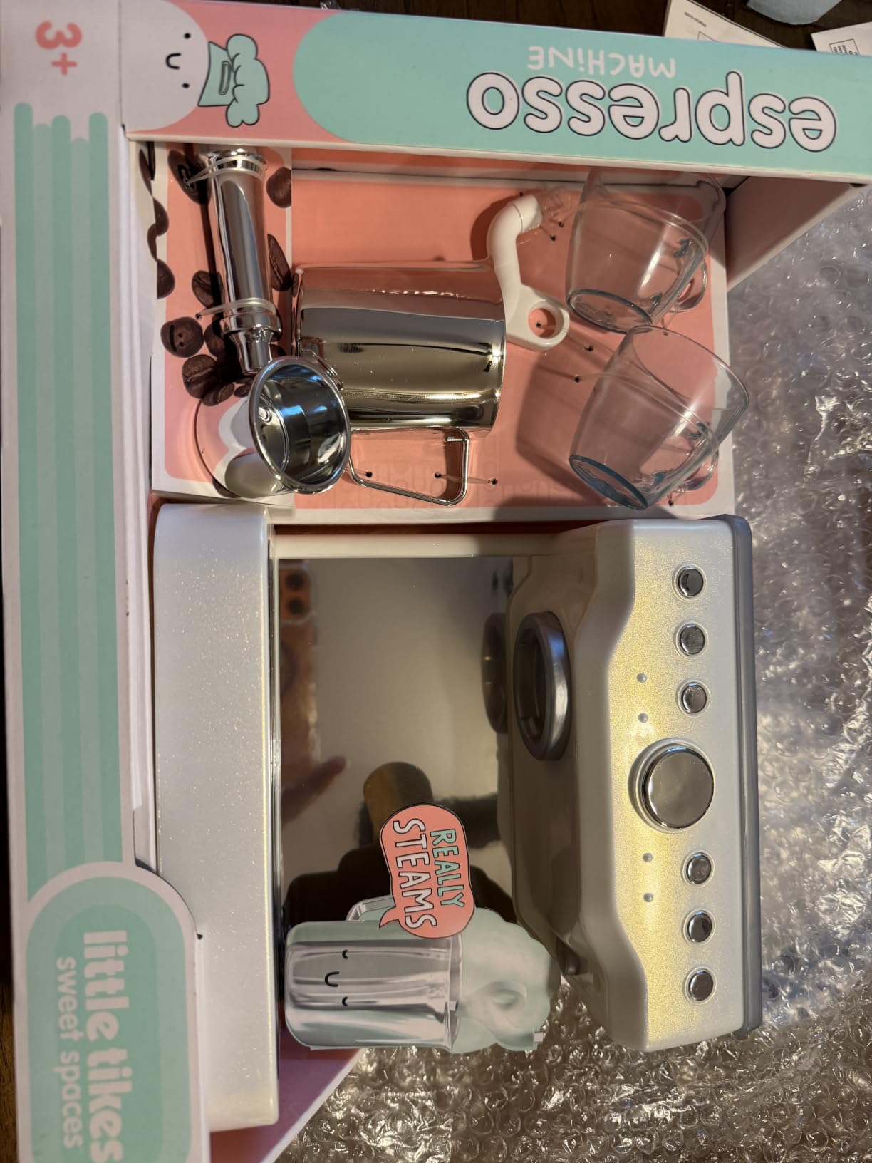 Little Tikes Sweet Spaces macchina caffè giocattolo bianca con 6 accessori