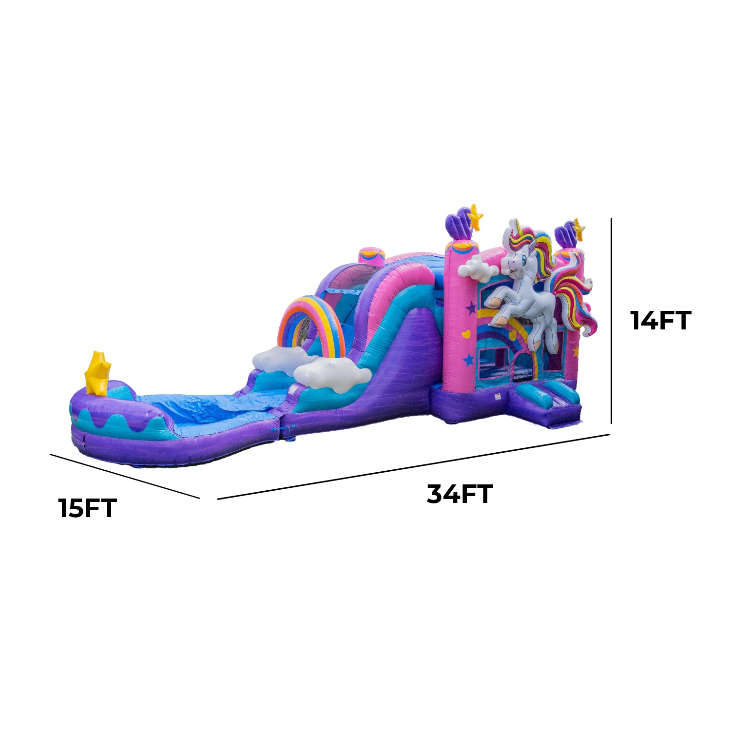 XJUMP Combos X-C40U Unicorn castello gonfiabile con scivolo