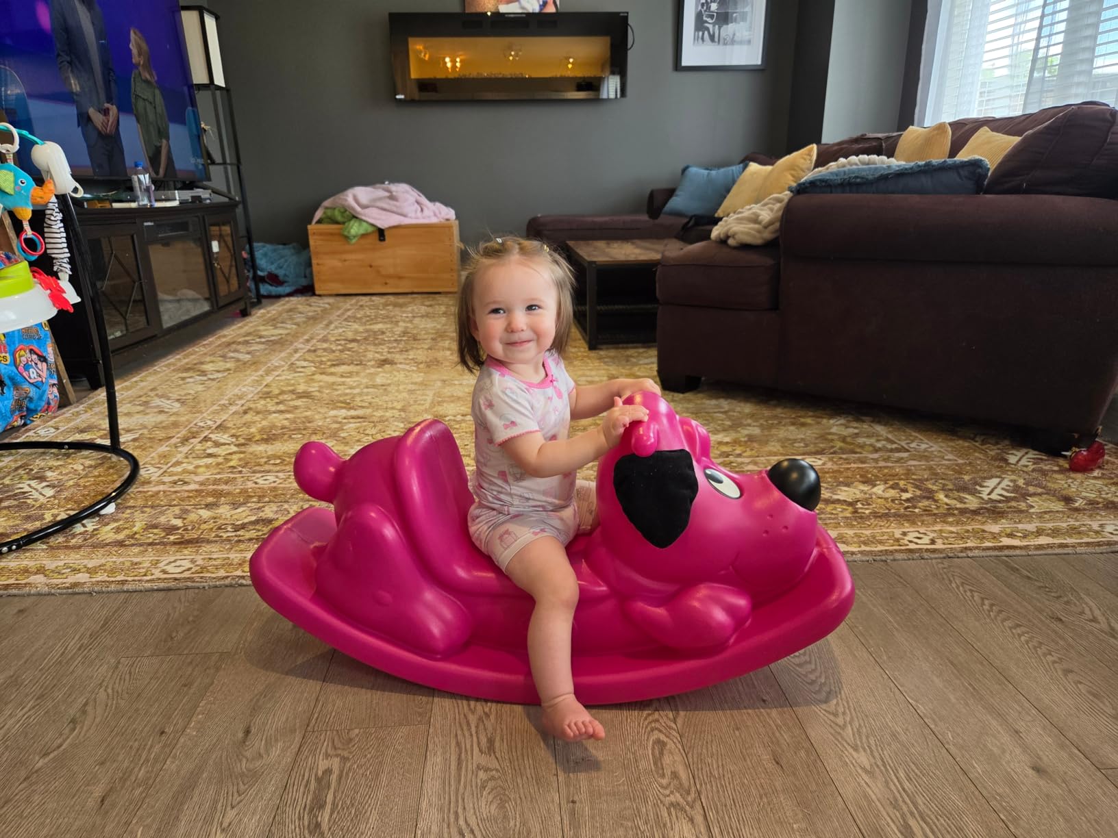 Little Tikes Rockin Puppy dondolo magenta interni esterni