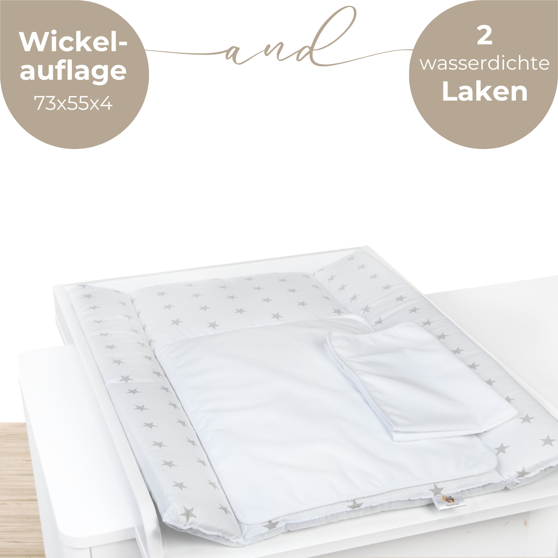 LIONHERZ YappyNature Fasciatoio Cotone Beige Sabbia con Teli