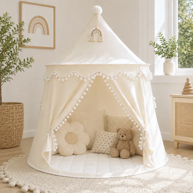 Lionherz Castello tenda gioco bimbi cotone crema con accessori