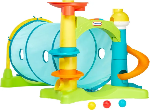 Little Tikes Tunnel Attività 2 in 1 gioco con 5 palline 1-3 anni
