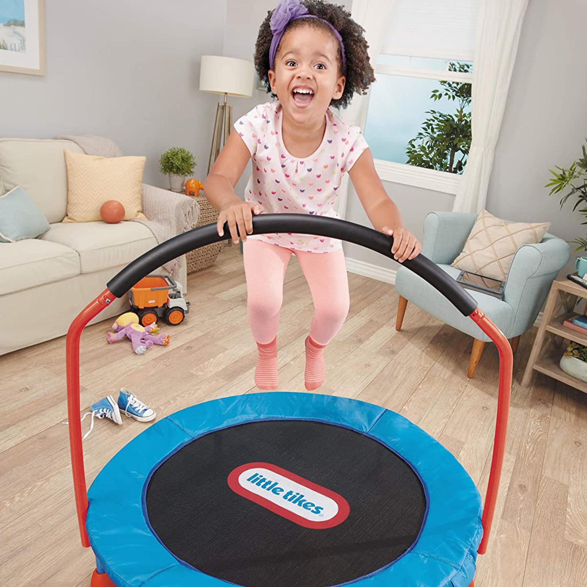 Little Tikes Easy Store trampolino bambini 3 piedi con barra