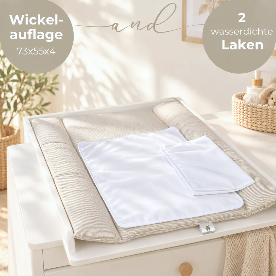 LIONHERZ YappyNature Fasciatoio Cotone Beige Sabbia con Teli