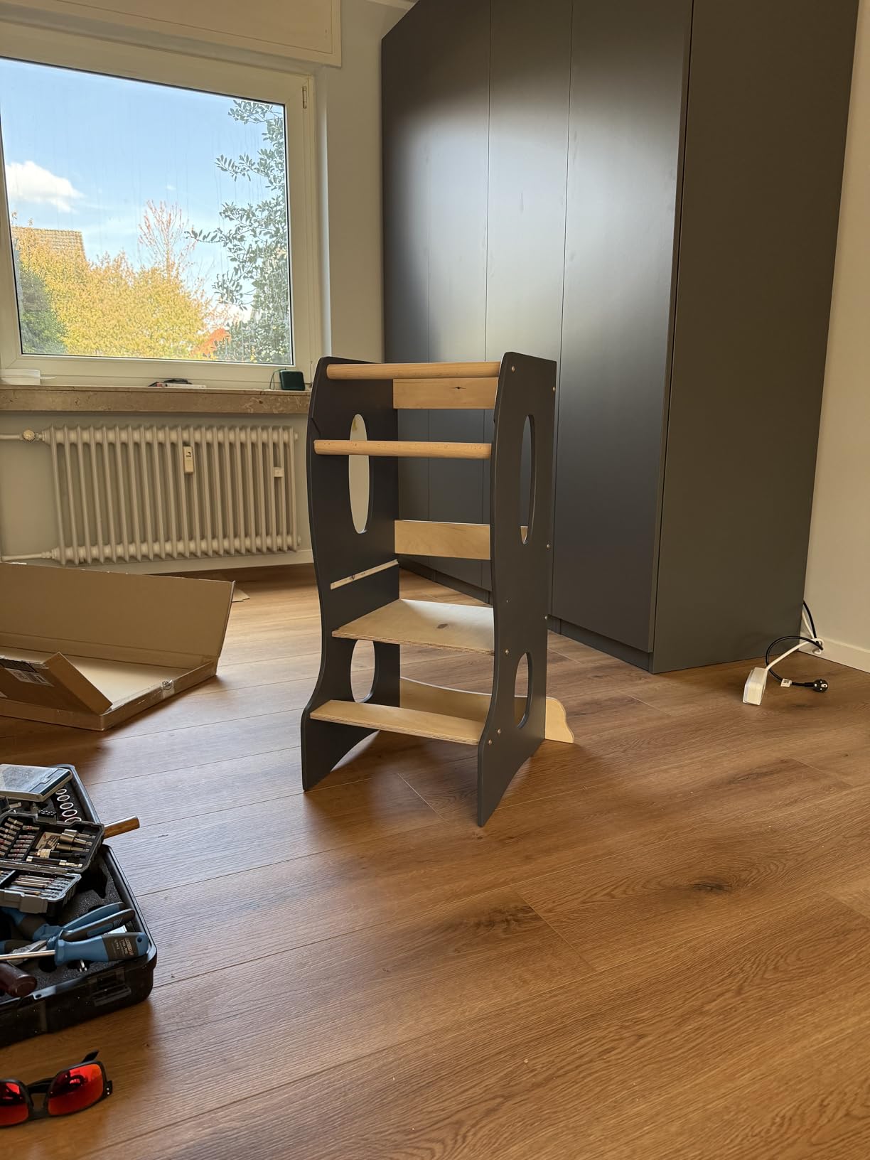 Goodevas Torre di Apprendimento Montessori legno pieghevole graphite
