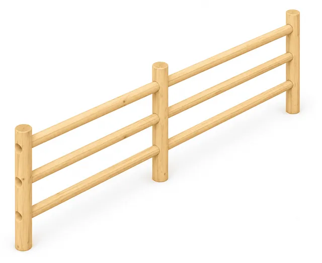 Pozza 1865 Arredo Urbano Staccionata Rustico 3 Correnti legno