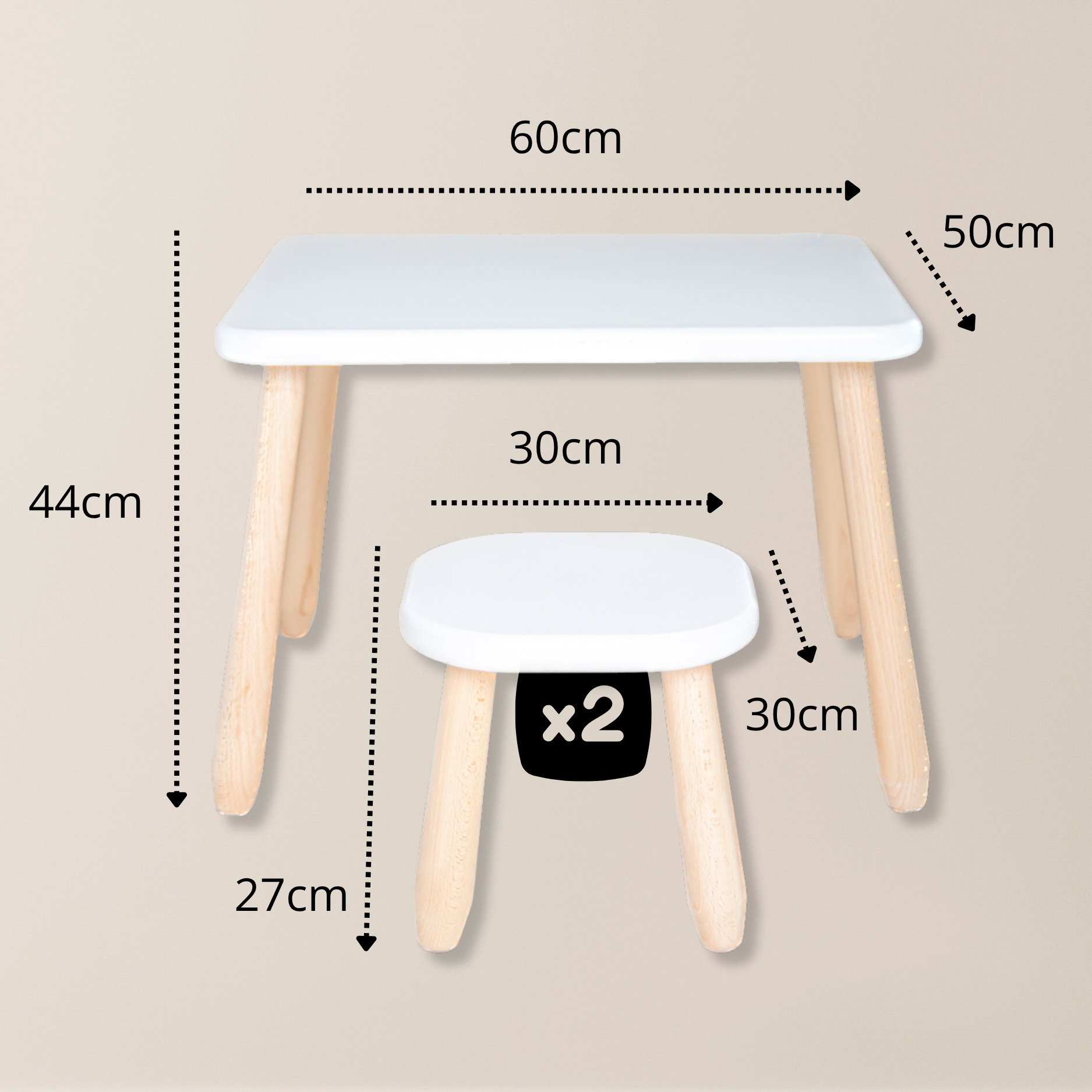 LIONHERZ Minimal Duo Set tavolo bambini faggio 1-5 anni