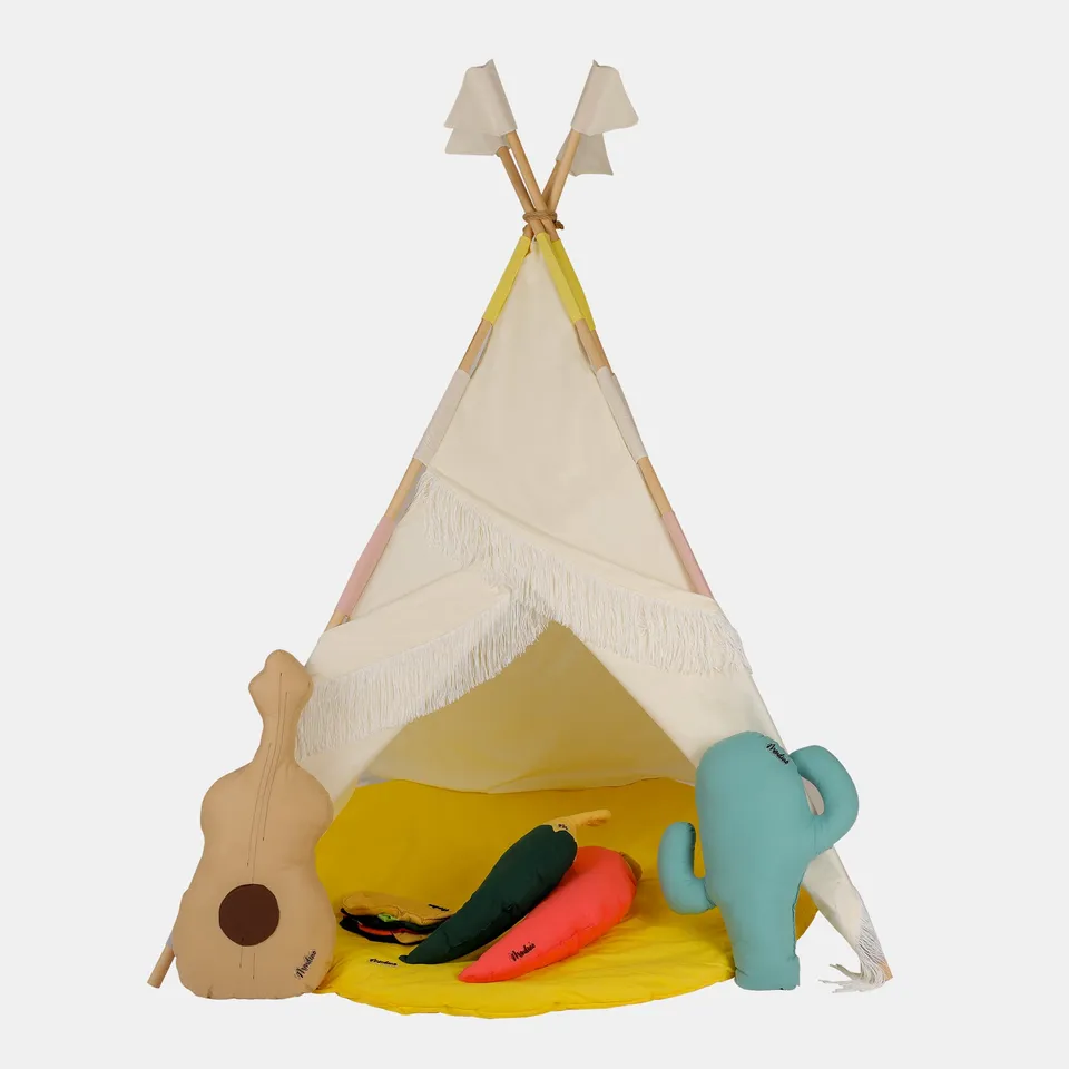 Mondino Native Teepee Messicana avorio set 120x120x160