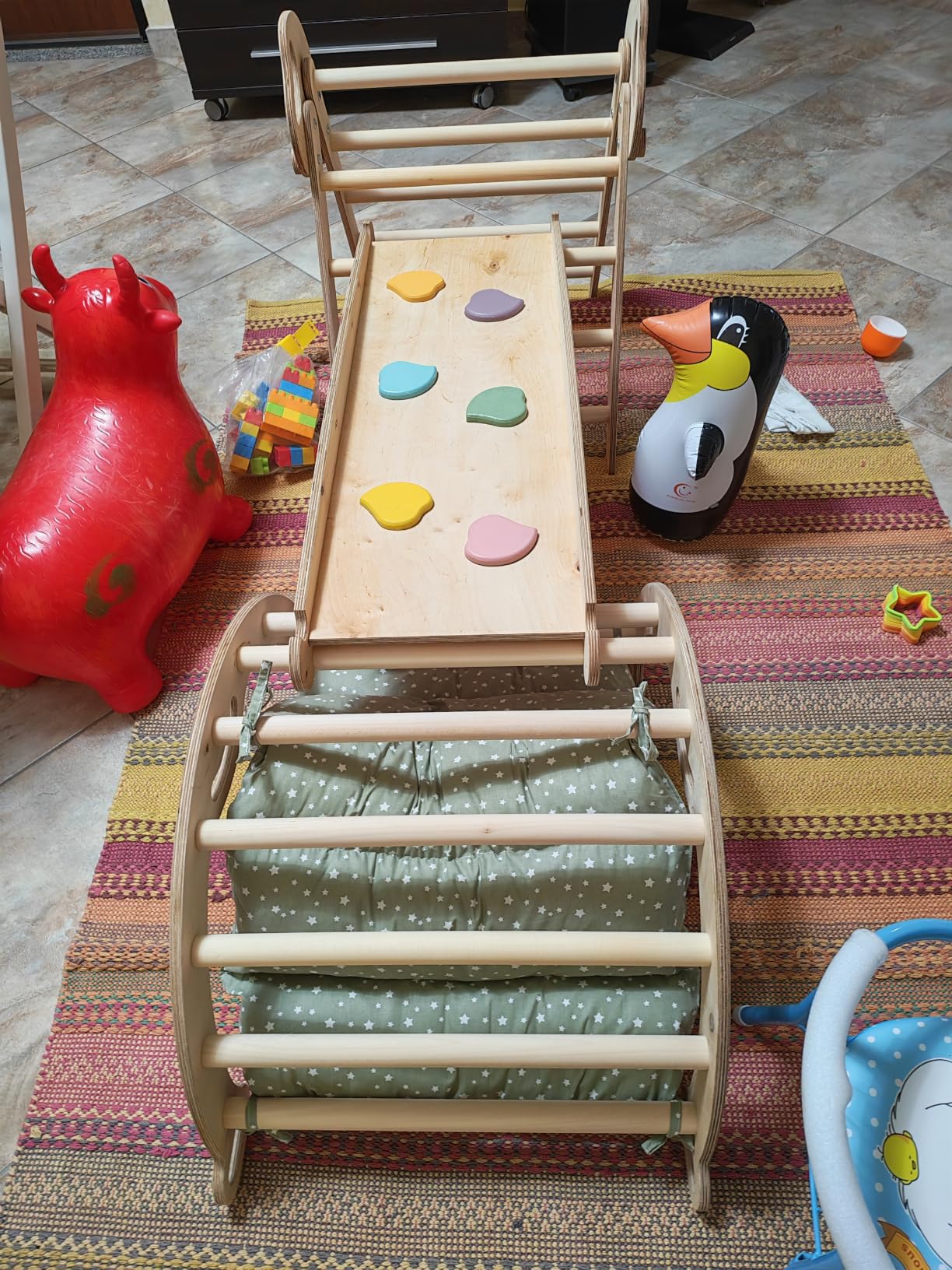 Goodevas Montessori triangolo arrampicata beige cuscino 4 pezzi