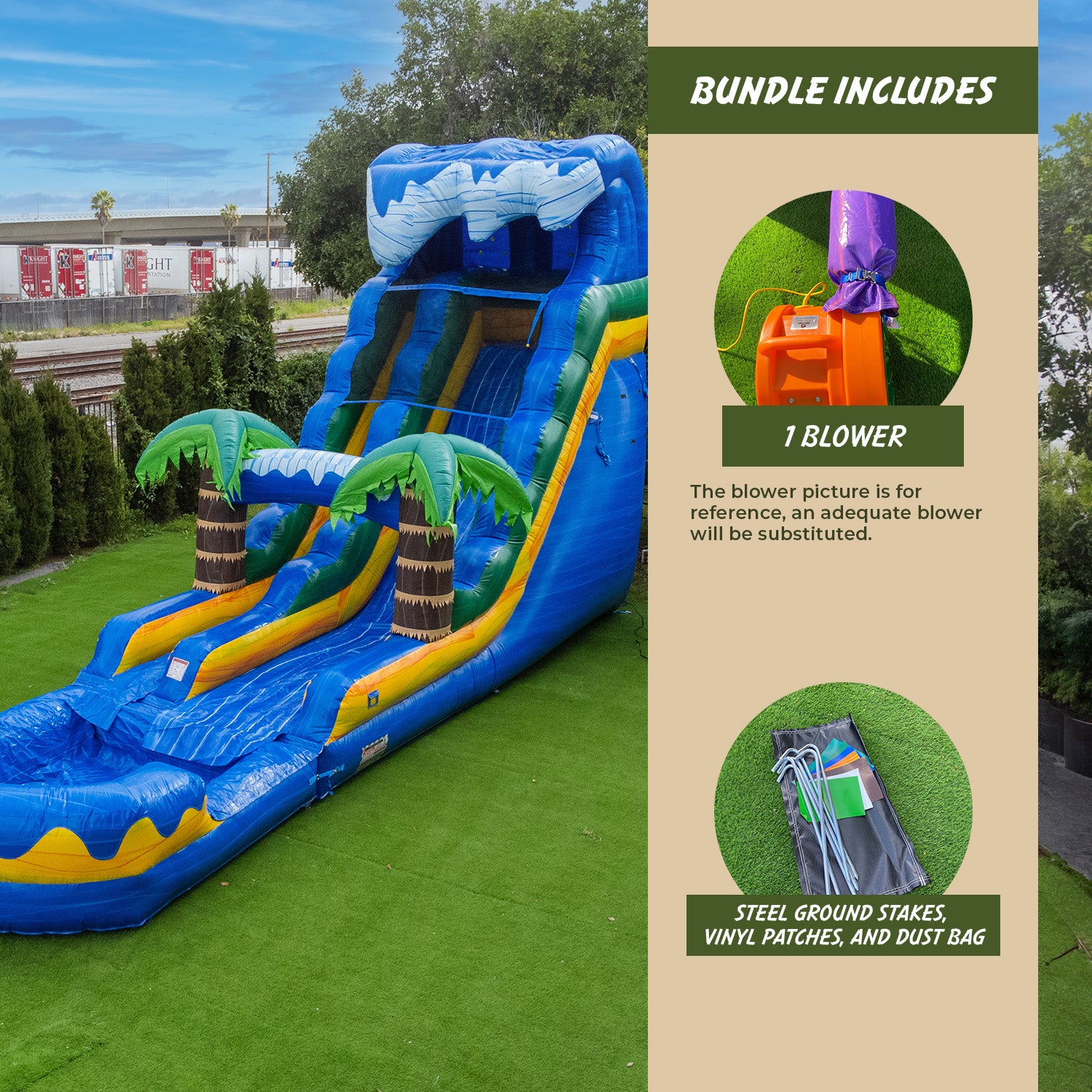 XJUMP Surf Beach 19 FT scivolo gonfiabile acqua senza soffiatore PVC